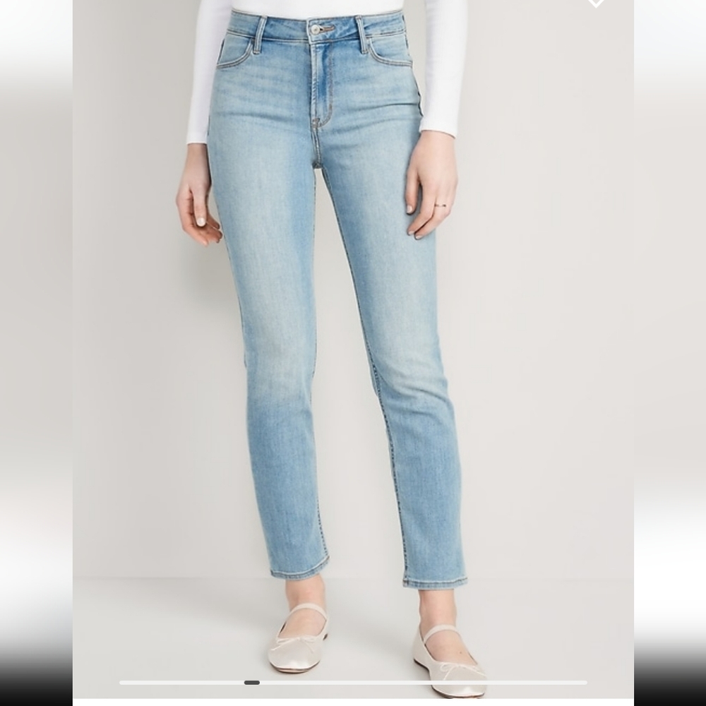 Old Navy Womens Plus High Waisted Wow Straight Leg Jeans, Size 18, New